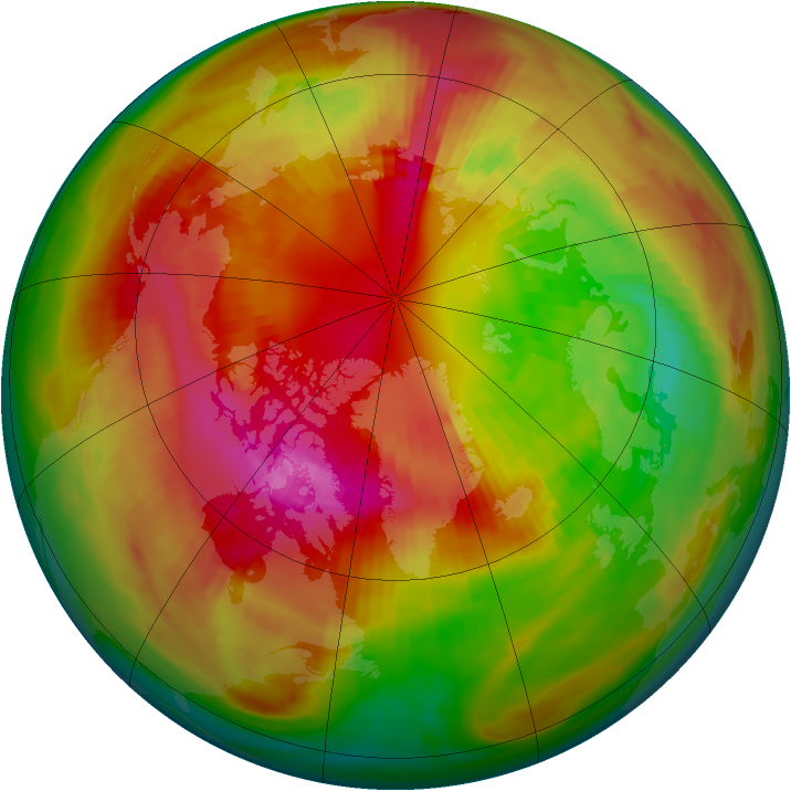 Arctic ozone map for 01 March 1984